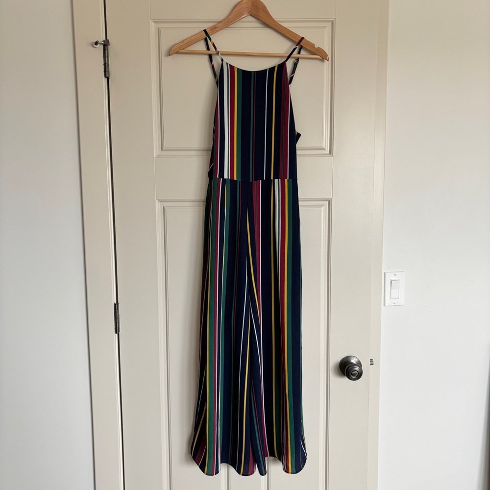Wrangler Striped, Wide Leg Romper Jumpsuit